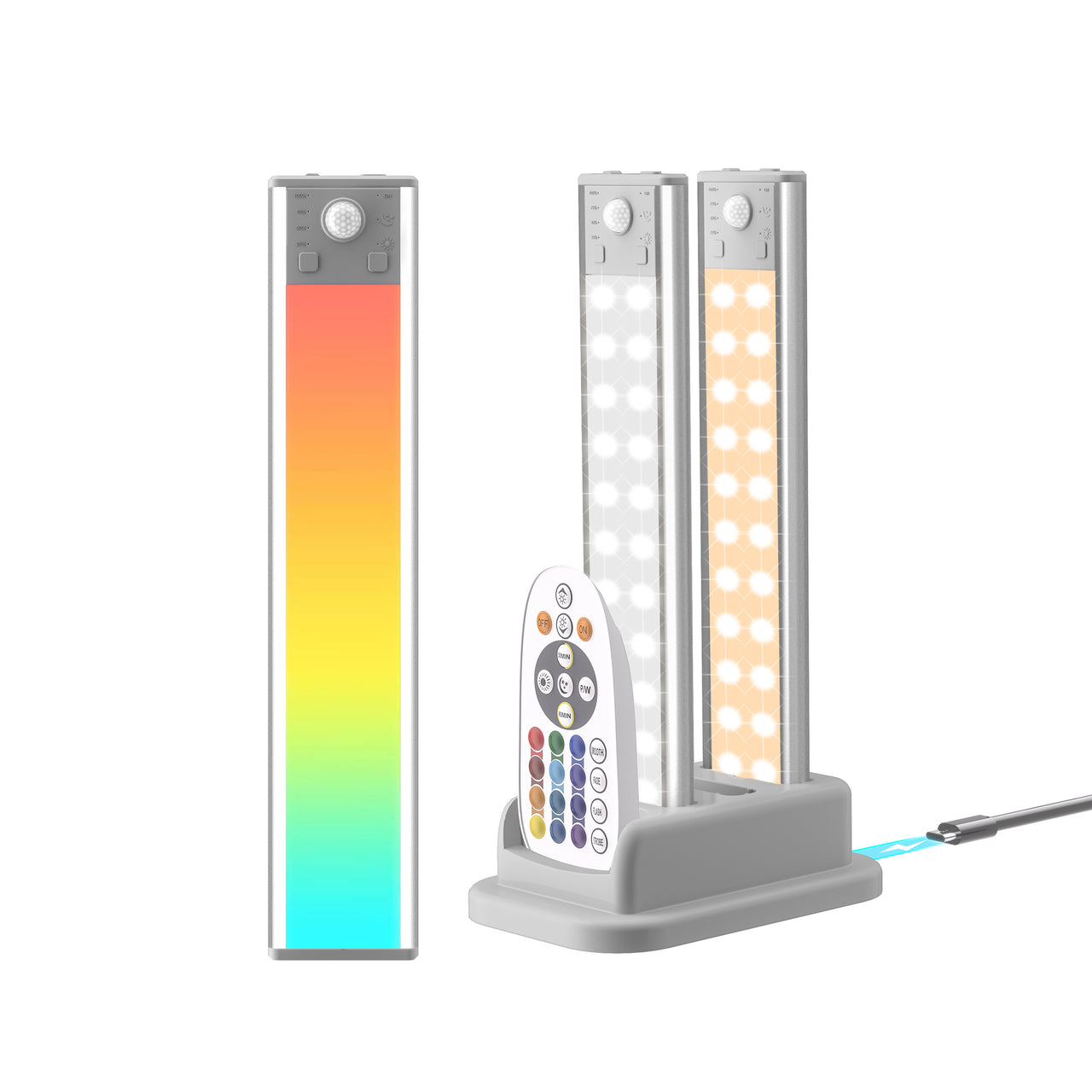 RGB Motion Sensor Light with Charging Station 3 Pack