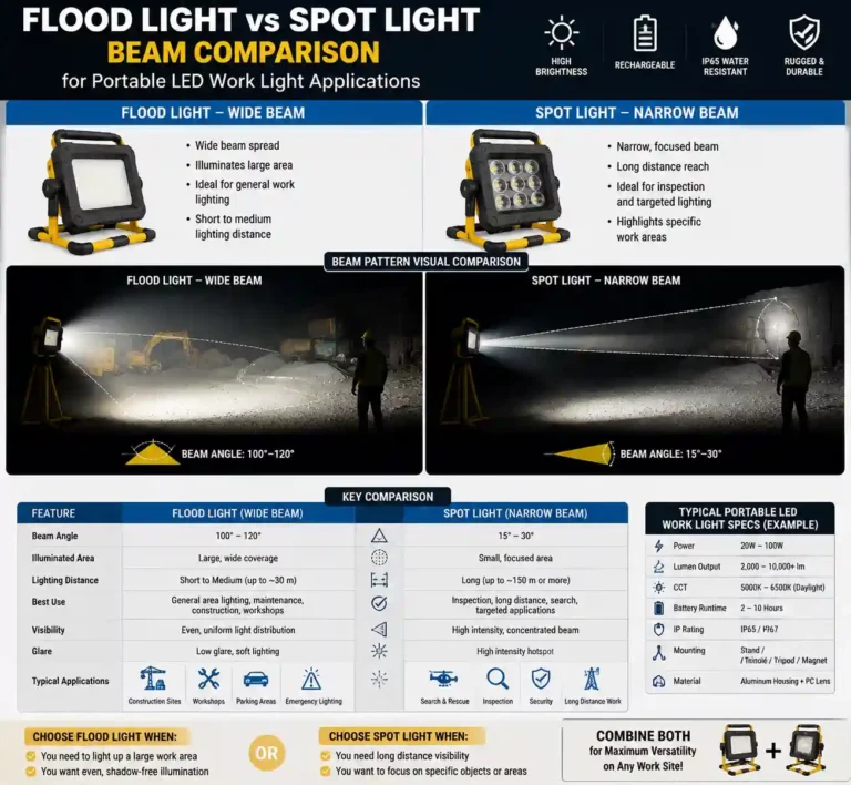 Flood Light vs. Spot Light Which Work Light Is Best for Your Job